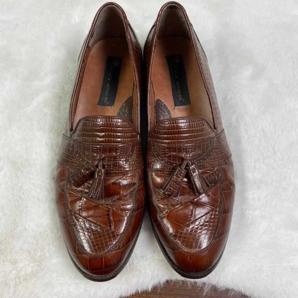 Stacy Adams Genuine Snake Skin & Leather Loafers, size‎ 10.5
